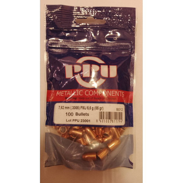 Куля PPU FMJ 7.62 85 gr (100 шт)